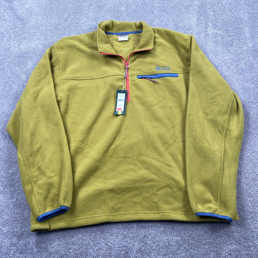 Alpine Design Polar Fleece Pullover Mens L Earthy Green Half Zip ADM15681